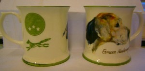 Muffet Munroe Collectable China Mugs, Limited Edition of 75. 'Exmoor Haraborough 03' Front and Back